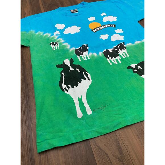 VTG 90s Liquid Blue Ben & Jerry's Euphoria Woody Jackson all-over print tee L - Picture 2 of 6